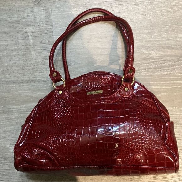 Marc Fisher Faux Crocodile Handbag Red/Burgundy Large - Picture 7 of 7